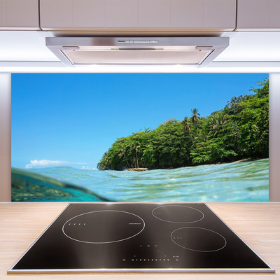 Painel vidro cozinha Paisagem de árvores marinhas
