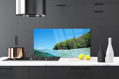 Painel vidro cozinha Paisagem de árvores marinhas