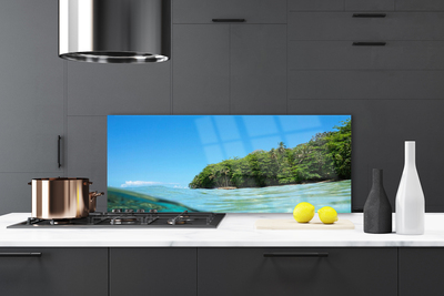 Painel vidro cozinha Paisagem de árvores marinhas