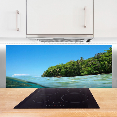Painel vidro cozinha Paisagem de árvores marinhas