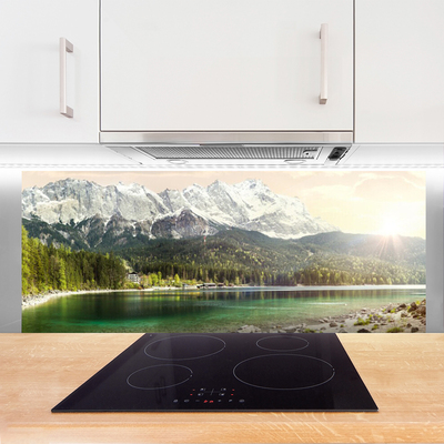 Painel cozinha Montanhas Floresta Lago Paisagem