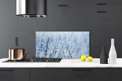 Painel vidro cozinha Flores Orelhas Prado Natureza