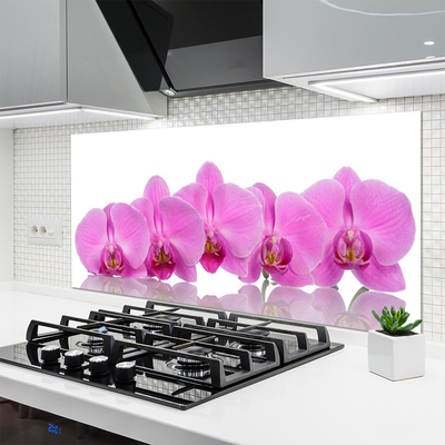 Painel vidro cozinha Flores de orquídea rosa