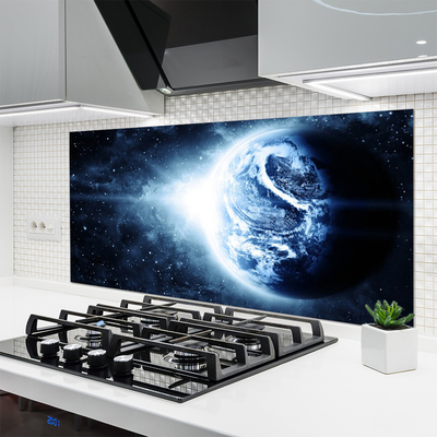 Painel vidro cozinha Terra Espaço Planeta