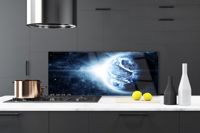 Painel vidro cozinha Terra Espaço Planeta