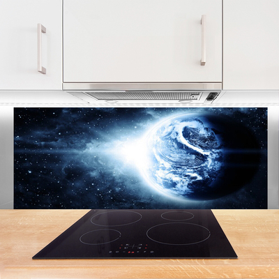 Painel vidro cozinha Terra Espaço Planeta