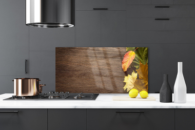 Painel vidro cozinha Folhas Flores Natureza