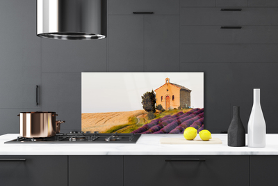 Painel vidro cozinha Paisagem de campo