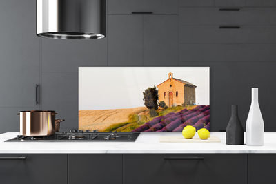 Painel vidro cozinha Paisagem de campo