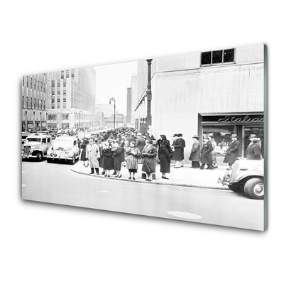 Painel vidro cozinha História da Cidade Retro