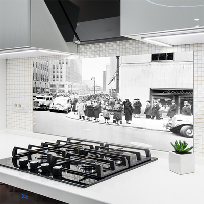 Painel vidro cozinha História da Cidade Retro