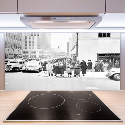 Painel vidro cozinha História da Cidade Retro