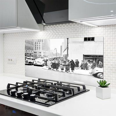 Painel vidro cozinha História da Cidade Retro