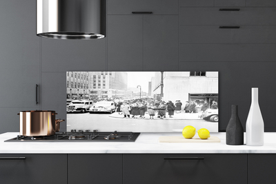 Painel vidro cozinha História da Cidade Retro