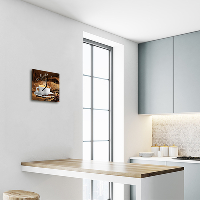 Relógio quadrado Grãos de café