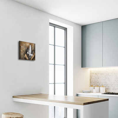 Relógio quadrado Talheres de cozinha