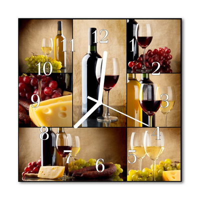 Relógio quadrado Uma garrafa de vinho