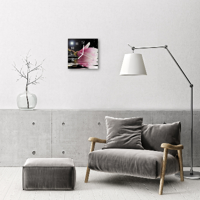 Relógio quadrado flor de magnólia