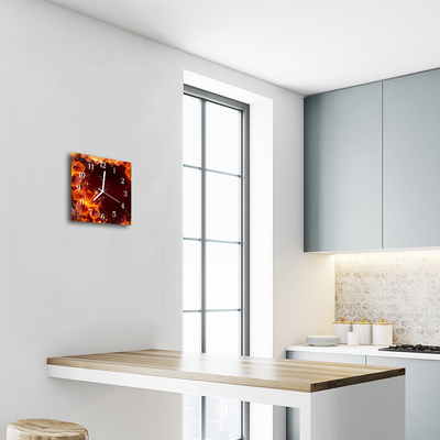 Relógio quadrado Flores de fogo