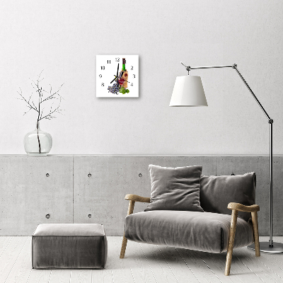 Relógio quadrado Uvas para vinho