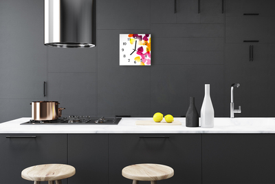 Relógio quadrado Corações coloridos