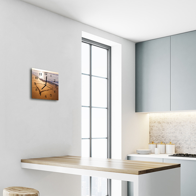 Relógio quadrado Coração na Praia