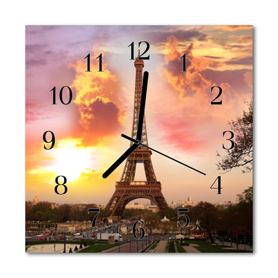 Relógio quadrado Torre Eiffel em Paris
