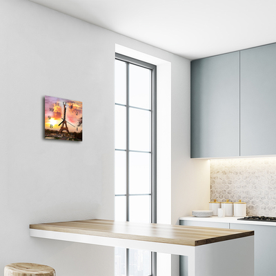 Relógio quadrado Torre Eiffel em Paris