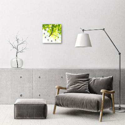 Relógio quadrado Folhas