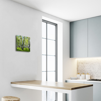 Relógio quadrado Floresta de bétulas