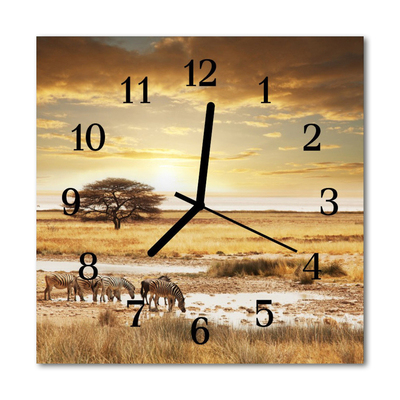 Relógio quadrado Zebras