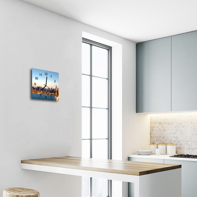 Relógio quadrado Edifícios da cidade