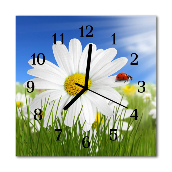 Relógio quadrado Flor joaninha