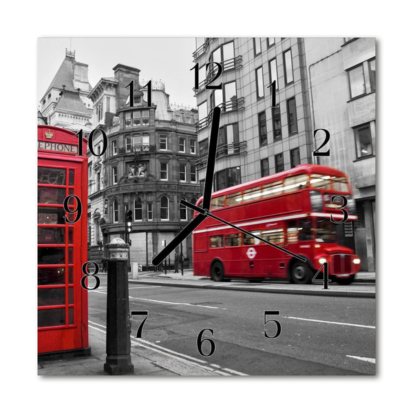 Relógio quadrado Ônibus vermelho