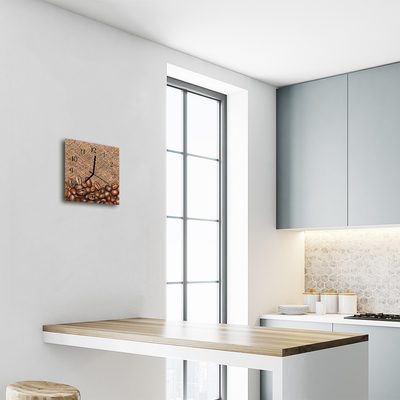 Relógio quadrado Grãos de café