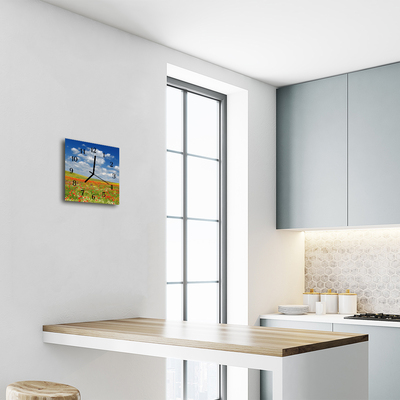 Relógio quadrado Campo de papoulas