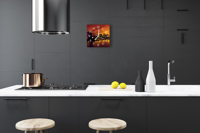 Relógio quadrado Noite na cidade da ponte