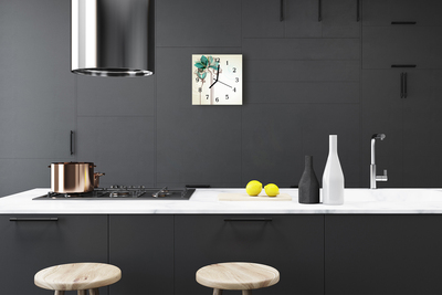 Relógio quadrado Flores vintage