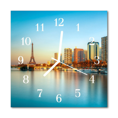 Relógio quadrado Torre Eiffel em Paris