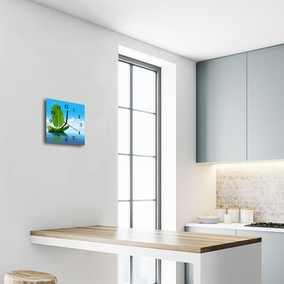 Relógio quadrado Folhas