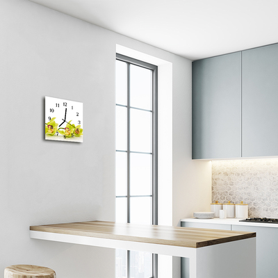 Relógio quadrado Orquídea