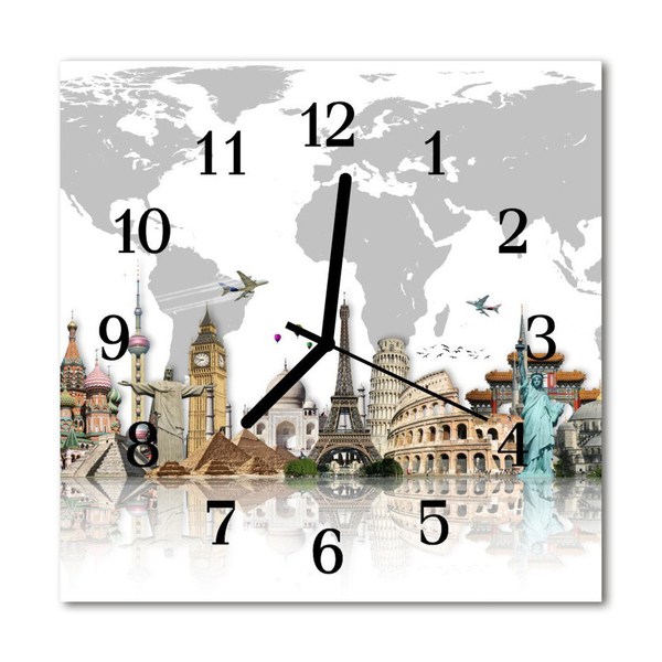 Relógio quadrado Mundo