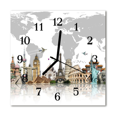 Relógio quadrado Mundo