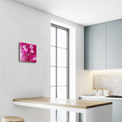 Relógio quadrado Flores