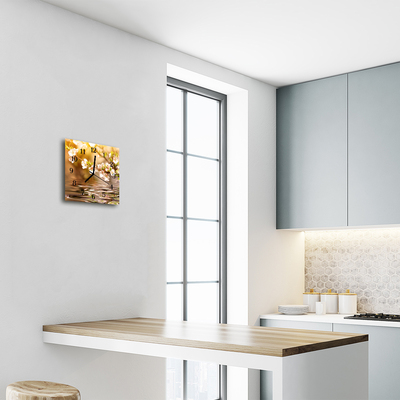 Relógio quadrado Flores