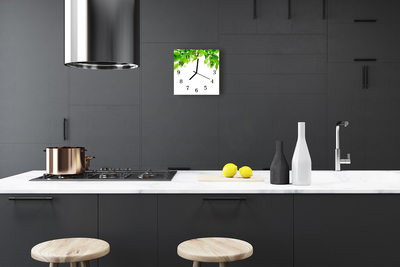 Relógio quadrado Folhas