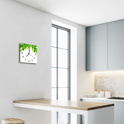 Relógio quadrado Folhas