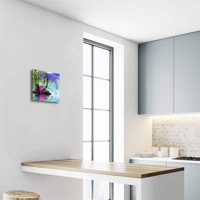 Relógio quadrado Spa de orquídeas