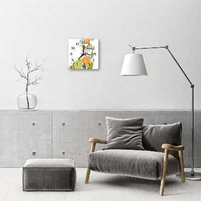 Relógio quadrado Frutas cítricas