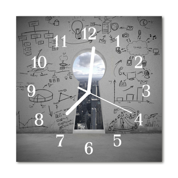 Relógio quadrado Buraco da fechadura